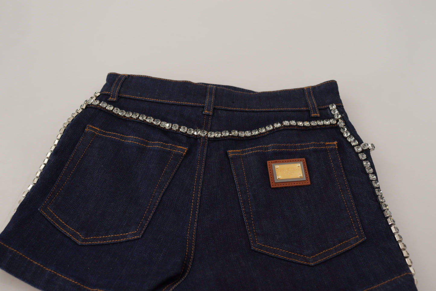 Dolce & Gabbana Chic High Waist Hot Pants Shorts with Crystal Detailing