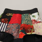 Dolce & Gabbana Multicolor Patchwork High Waist Hot Pants