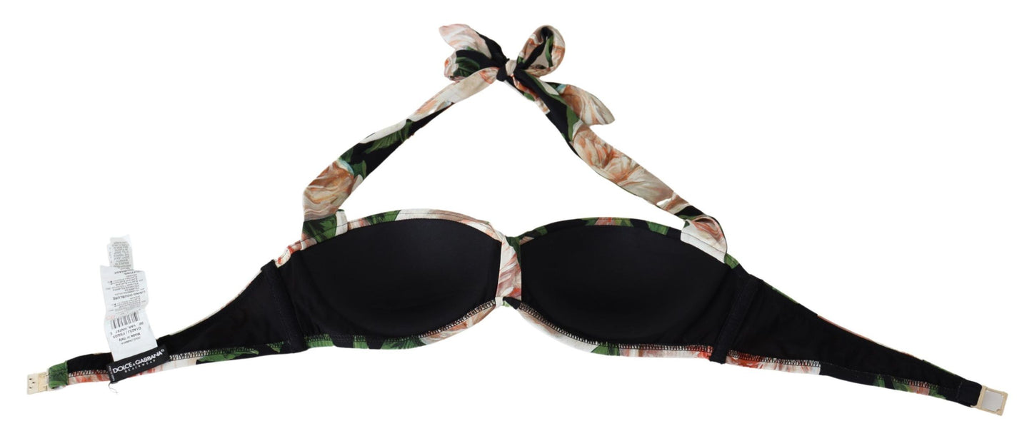 Dolce & Gabbana Multicolor Floral Print Beachwear Bikini Tops
