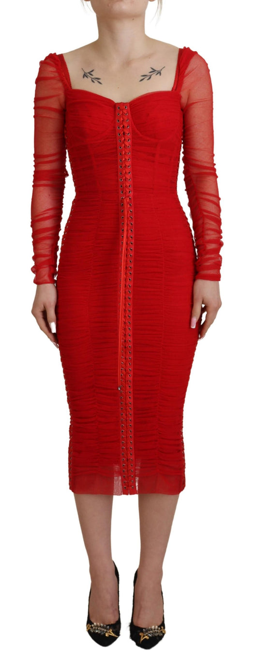 Dolce & Gabbana Elegant Red Bodycon Sheath Dress