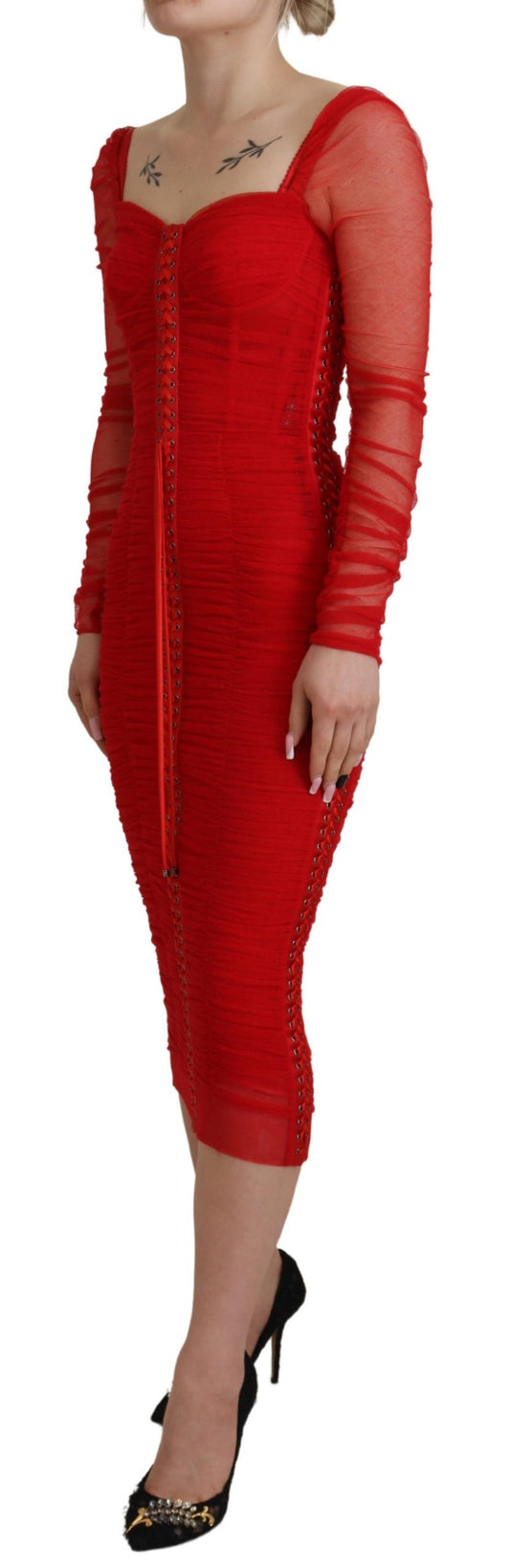 Dolce & Gabbana Elegant Red Bodycon Sheath Dress