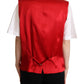 Dolce & Gabbana Red Virgin Wool Sleeveless Waistcoat Vest