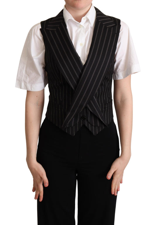 Dolce & Gabbana Elegant Leopard Print Waistcoat – Sleeveless Vest