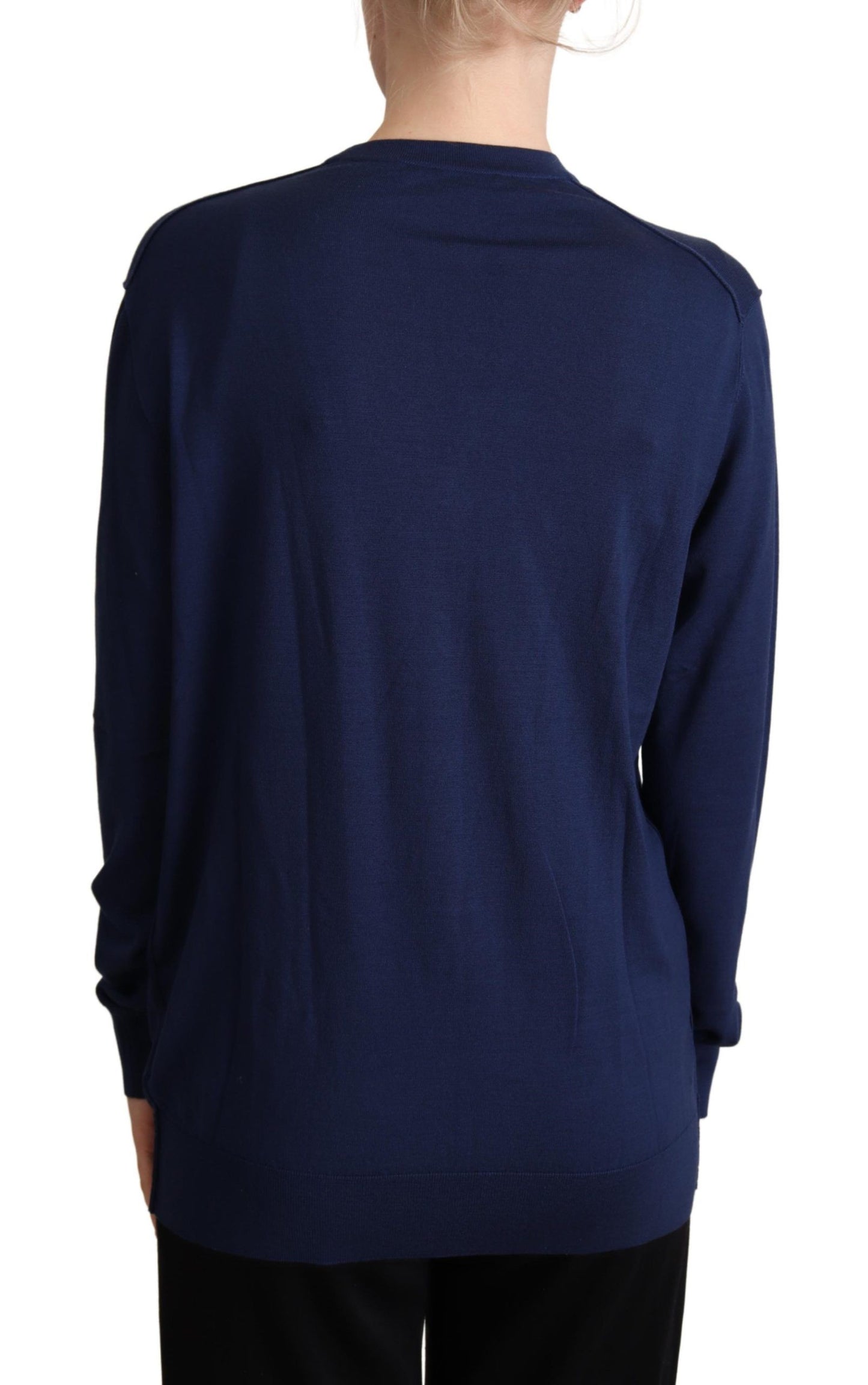 Dolce & Gabbana Blue Virgin Wool Button Down Cardigan Sweater