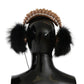 Dolce & Gabbana Gold Black Crystal Embellished Headphones