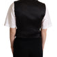 Dolce & Gabbana Black Velvet Sleeveless Waistcoat Vest