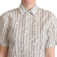 Dolce & Gabbana White Circles Dots Collared Button Up Shirt