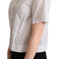 Dolce & Gabbana White Black Polka Dots Collar Blouse Shirt