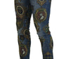 Dolce & Gabbana Elegant Slim-Fit Printed Denim Jeans