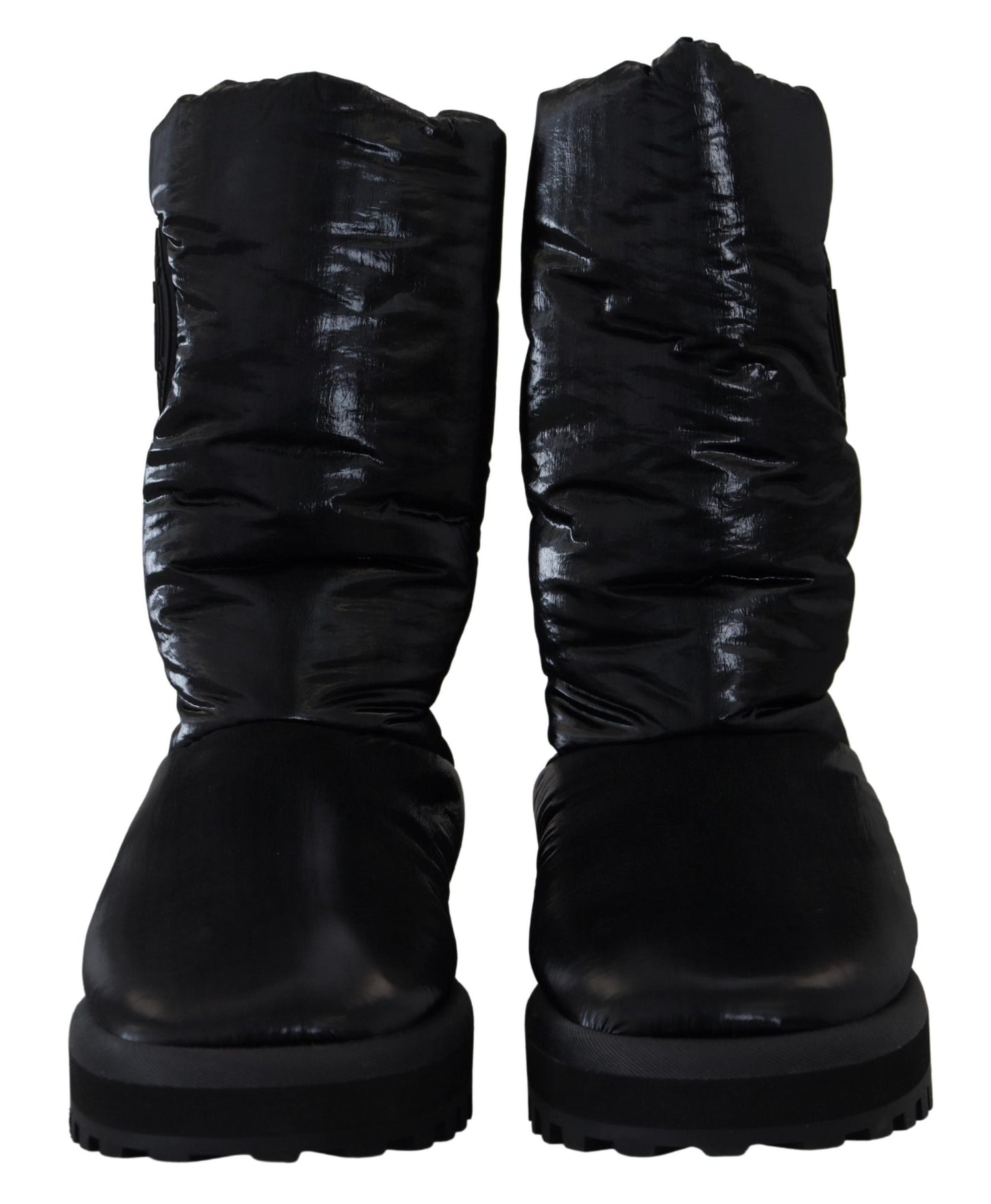 Dolce & Gabbana Elegant Mid-Calf Boots in Black Polyester