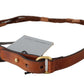 Scervino Street Elegant Braided Leather Belt in Dark Brown