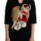 Dolce & Gabbana Black Embroidered Knitted Cotton Sweater