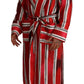 Dolce & Gabbana Chic Striped Silk Sleepwear Robe