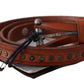 Scervino Street Elegant Leather Waist Belt in Brown