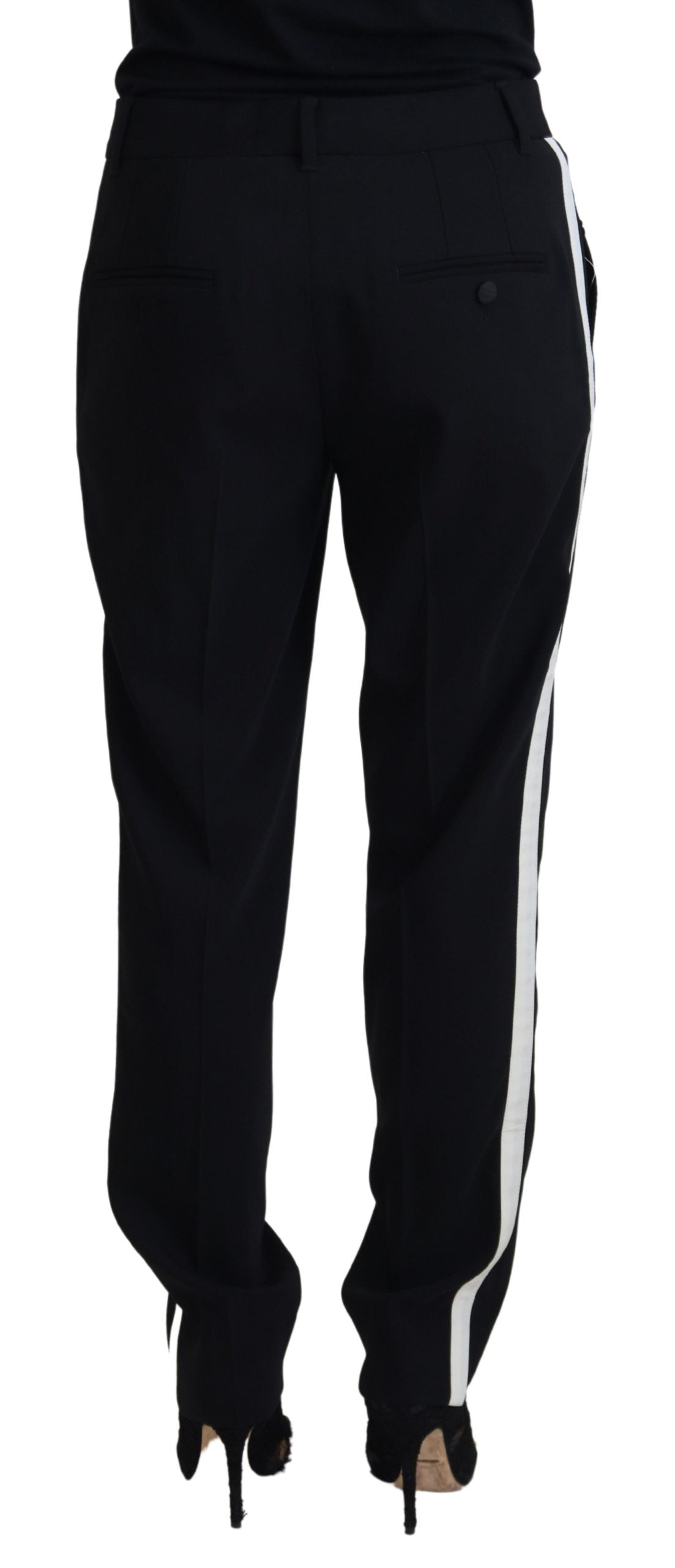 Dolce & Gabbana Elegant Black Wool-Silk Blend Trousers