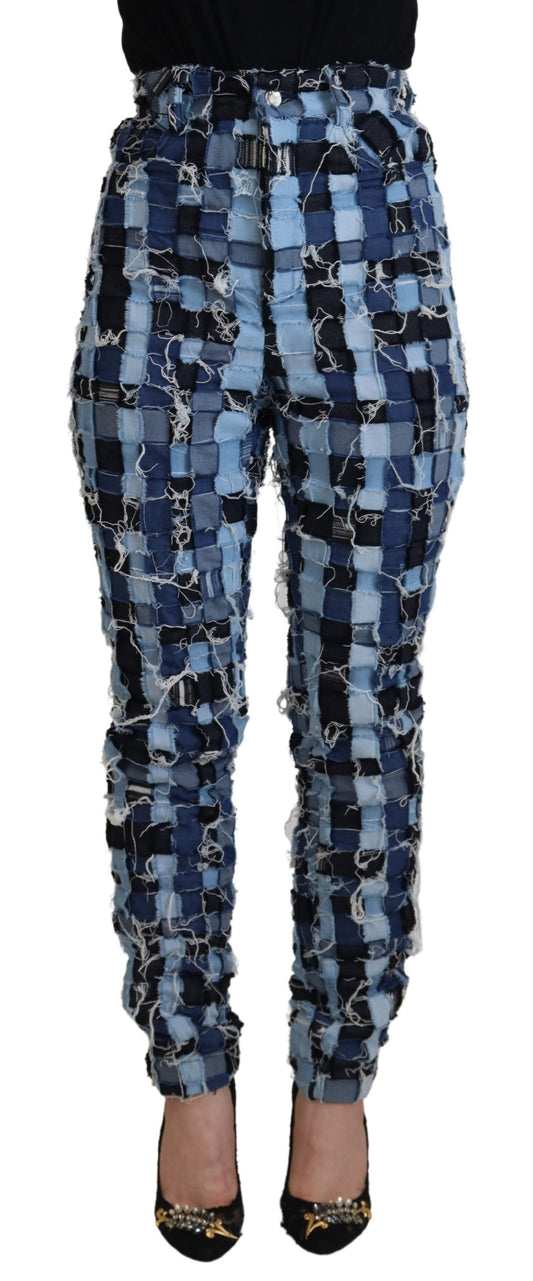 Dolce & Gabbana Multicolor Patchwork High-Waist Skinny Jeans