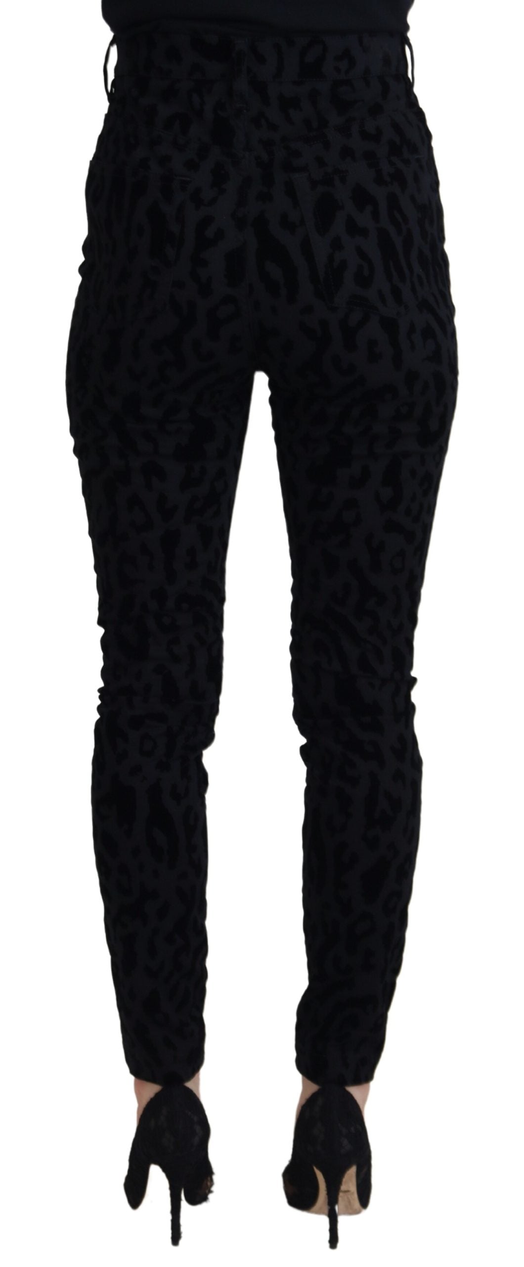 Dolce & Gabbana Chic Leopard Print Denim Elegance