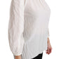 Dolce & Gabbana White Turtle Neck Blouse Shirt Silk Top