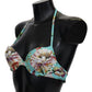 Dolce & Gabbana Mint Green Floral Print Beachwear Bikini Tops