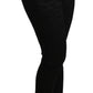 Dolce & Gabbana Black Lace Skinny High Waist Cotton Pants