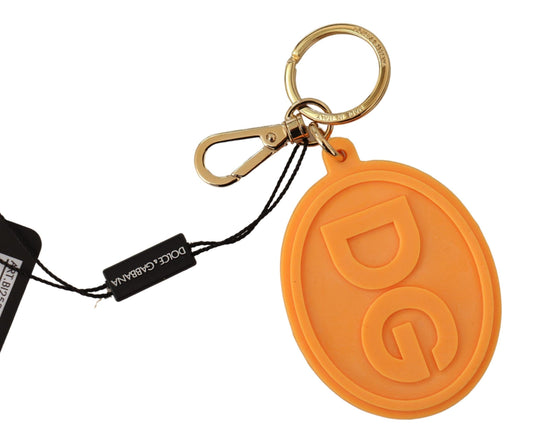 Dolce & Gabbana Stunning Orange Gold Keychain & Bag Charm