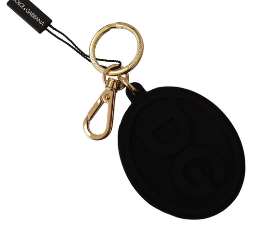 Dolce & Gabbana Elegant Black and Gold Keychain Accessory