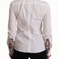 Dolce & Gabbana Elegant White Cotton Long Sleeve Polo Top