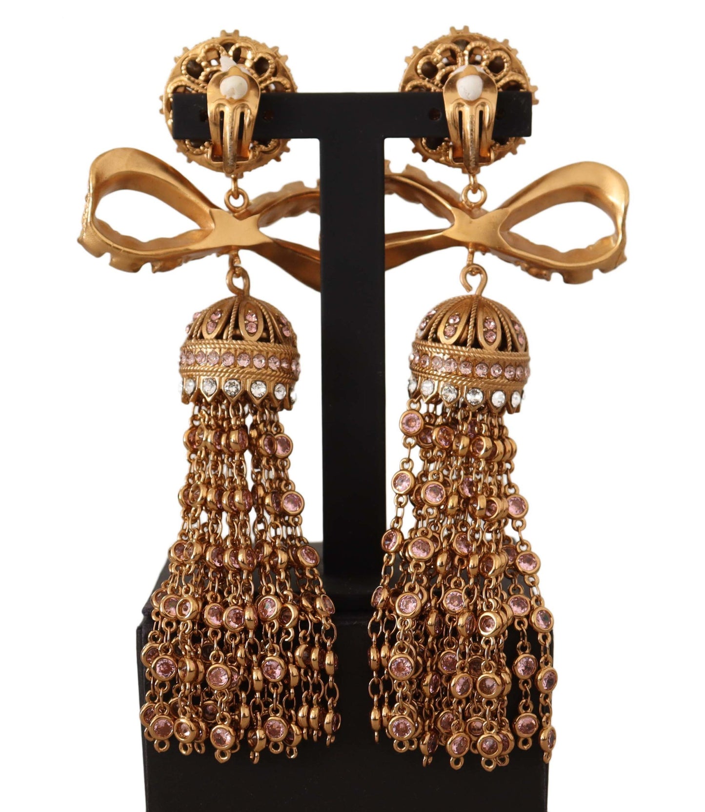 Dolce & Gabbana Elegant Antique Gold Bow Earrings
