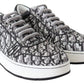 Jimmy Choo Glittering Slip-On Sneakers - Silver and Black