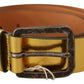 John Galliano Elegant Gold Genuine Leather Men's Belt