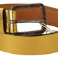 John Galliano Elegant Gold Genuine Leather Men's Belt