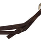 Costume National Chic Brown Leather Keychain with Brass Accents