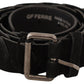 GF Ferre Black WX Silver Tone Buckle Waist Belt