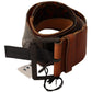 Ermanno Scervino Dark Brown Leather Buckle Waist Belt