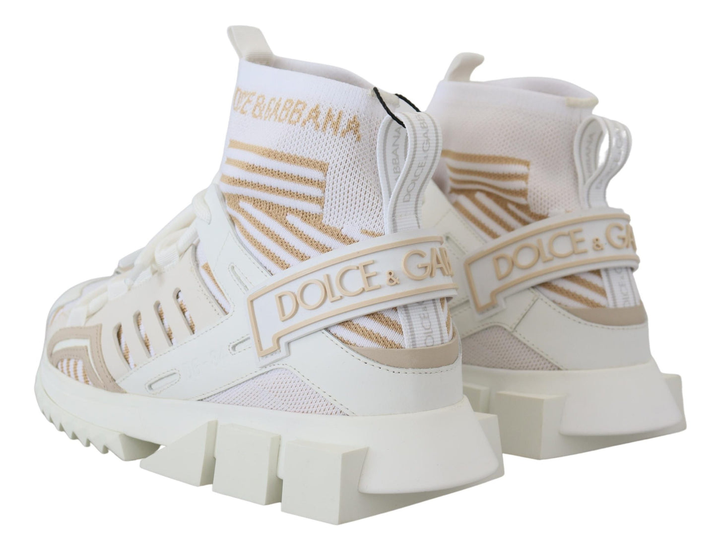 Dolce & Gabbana Elegant White Beige SORRENTO Sneakers