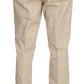 Romeo Gigli Two Piece 3 Button Beige Cotton Solid Suit