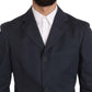 Romeo Gigli Two Piece 3 Button Cotton Blue Solid Suit