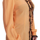 Dolce & Gabbana Silk Blend Yellow Blouse with Sequined Collar