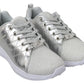 Philipp Plein Gisella Silver Polyester Sneakers Shoes