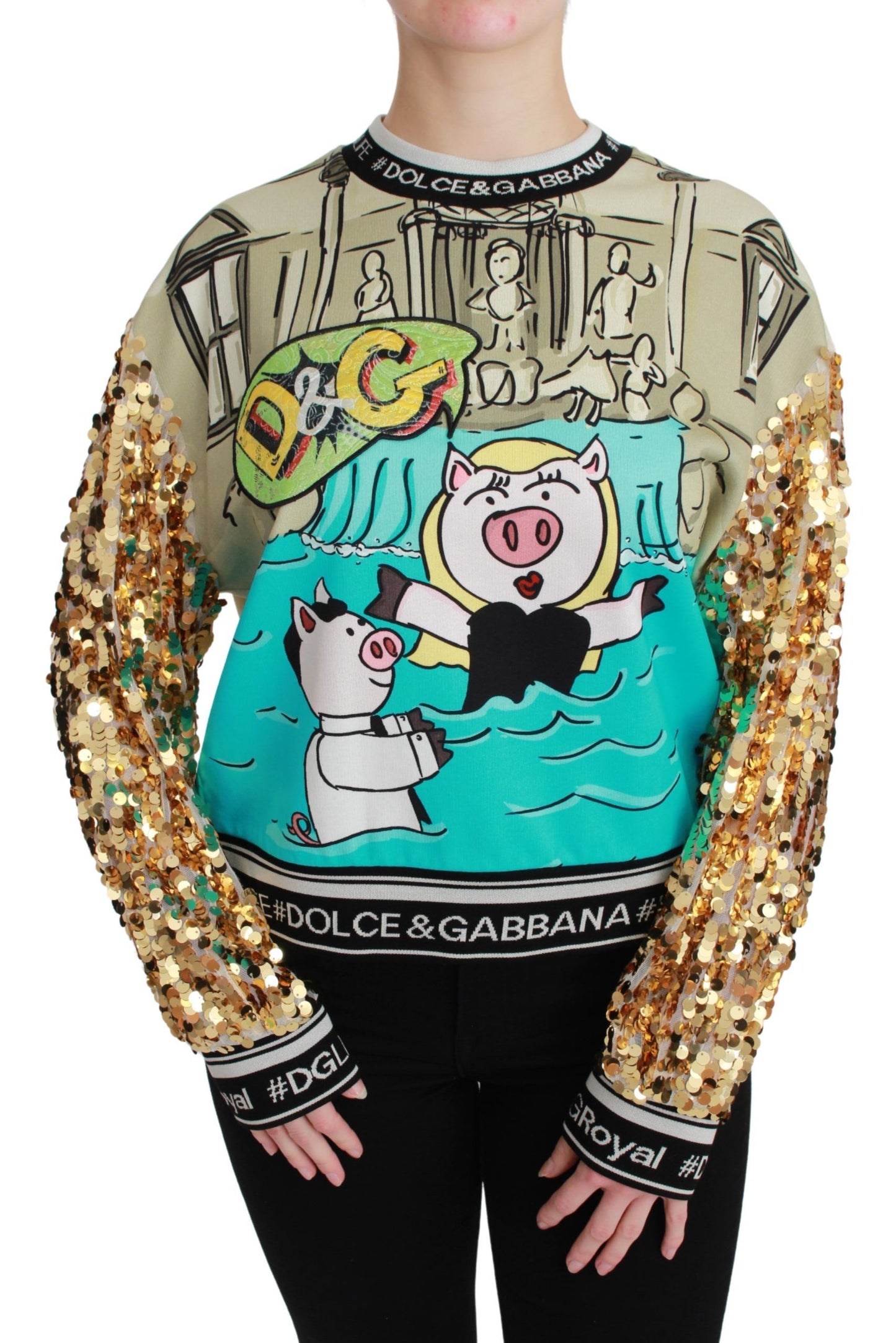 Dolce & Gabbana Year of the Pig Sequined Top  Sweater