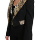 Dolce & Gabbana Black Jacquard Vest Blazer Coat Wool Jacket