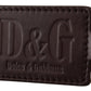Dolce & Gabbana Elegant Unisex Leather Keyring with Gold Detail