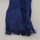 Costume National Elegant Silk Fringe Scarf in Chic Blue