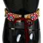 Dolce & Gabbana Golden Floral Crystal Embellished Waist Belt