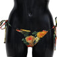 Dolce & Gabbana Black Floral Print Beachwear Swimwear Bikini Bottom