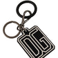 Dolce & Gabbana Black White DG Rubber Logo Silver Ring Keychain