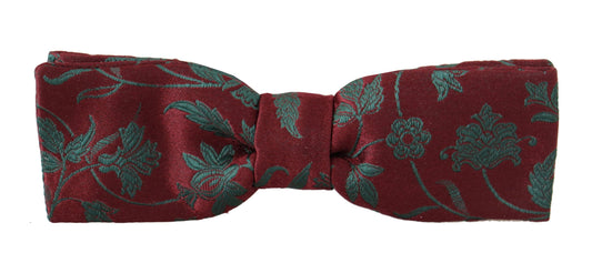 Dolce & Gabbana Elegant Maroon Patterned Bow Tie
