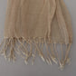 Costume National Chic Beige Fringed Scarf for Women