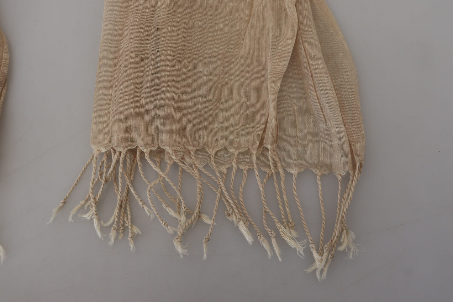 Costume National Chic Beige Fringed Scarf for Women
