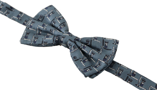 Dolce & Gabbana Elegant Silk Blue Bow Tie